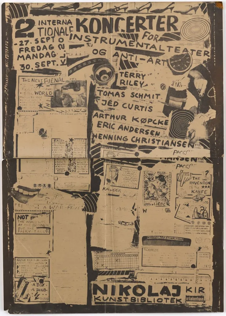 Untitled, by Terry Riley, Tomas Schmit, Jed Curtis, Arthur Köpcke, Eric Andersen, Designer Unidentified Henning Christiansen, silver, 1963