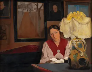 The Artist's Wife by Lamplight