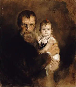 The Artist with his Daughter Gabriel