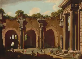 The Basilica of Constantine with a Doric Colonnade, by Niccolò Codazzi