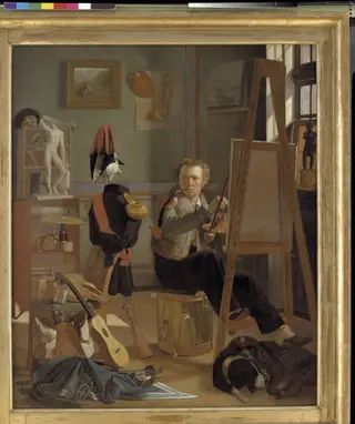 The Battle-Painter Jørgen Sonne in his Studio