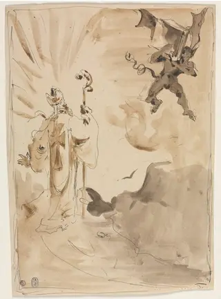 The Bishop and the Demon (recto)