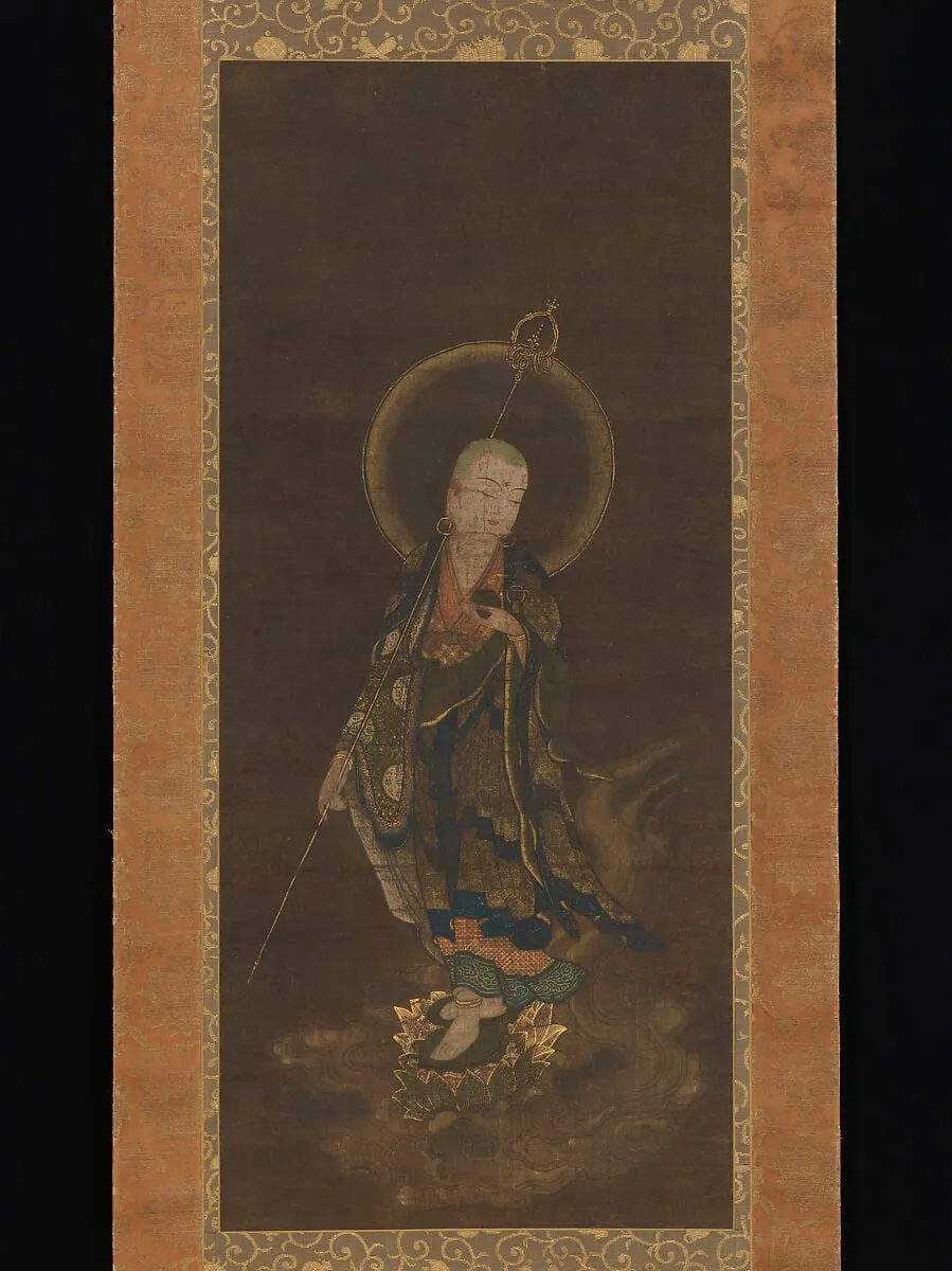見返り地蔵菩薩図|The Bodhisattva Jizō “Looking Back”, ink, 1364