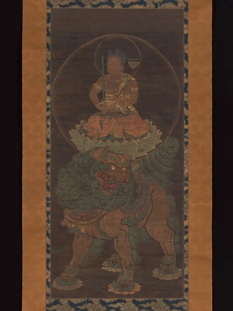 The Bodhisattva Monju (Manjushri) with Five Topknots, 1346