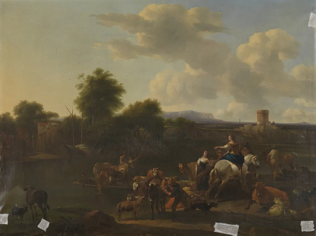 The cattle ferry, oil, 1750