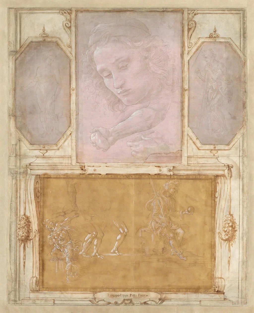 Page from the Collection of Niccolò Gaddi (So-Called "Vasari Page"), by The "Chief Framer", ink, 1492