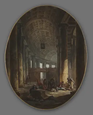 The Colonnade of St. Peter's, Rome, during the Conclave