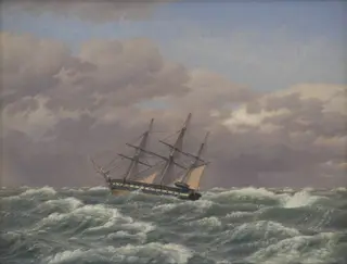 The Corvette "Galathea" in a Storm in the North Sea