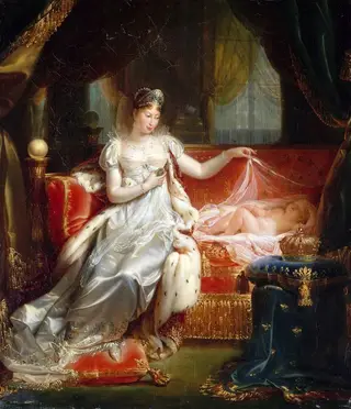 The Empress Marie-Louise watching over the sleep of the King of Rome, by Joseph Franque