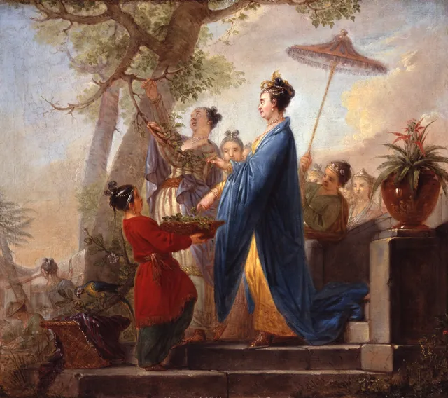 The Empress of China Picks the First Mulberry Leaves in Honour of Silk Cultivation