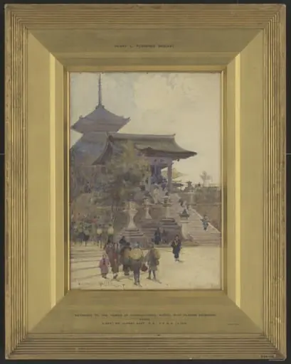 The Entrance to the Temple of Kiyomizu-Dera, Kyoto, with Pilgrims Ascending