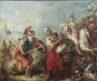 The Fight between Tancred and Argante With Clorinda in the Background