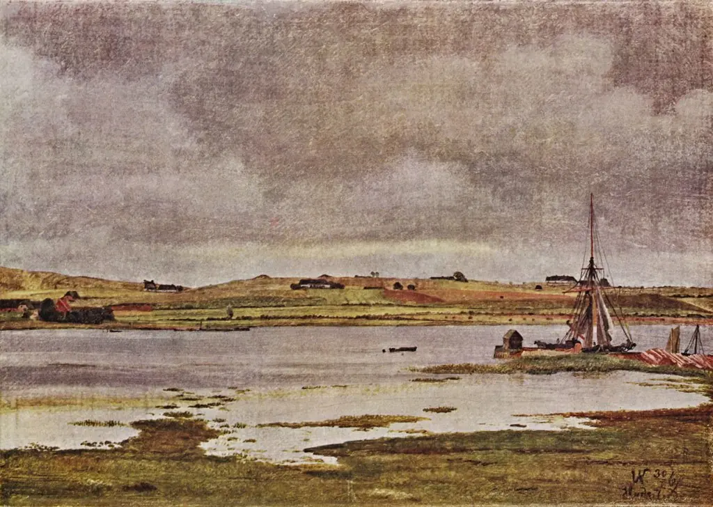 The Fiord at Hadsund, Jutland. Cloudy Weather