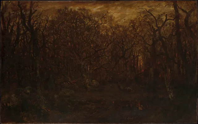 The Forest in Winter at Sunset