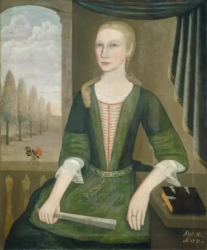 Young Lady with a Fan, by The Gansevoort Limner