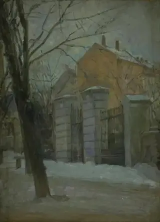 The Gate of Assistens Cemetry in Copenhagen. Winter