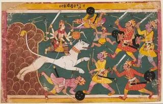 The Goddess Annihilates the Demon Raktabija, from a Devi-Mahatmya