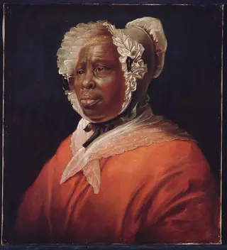 The Lady with a Red Shawl, by Unknown