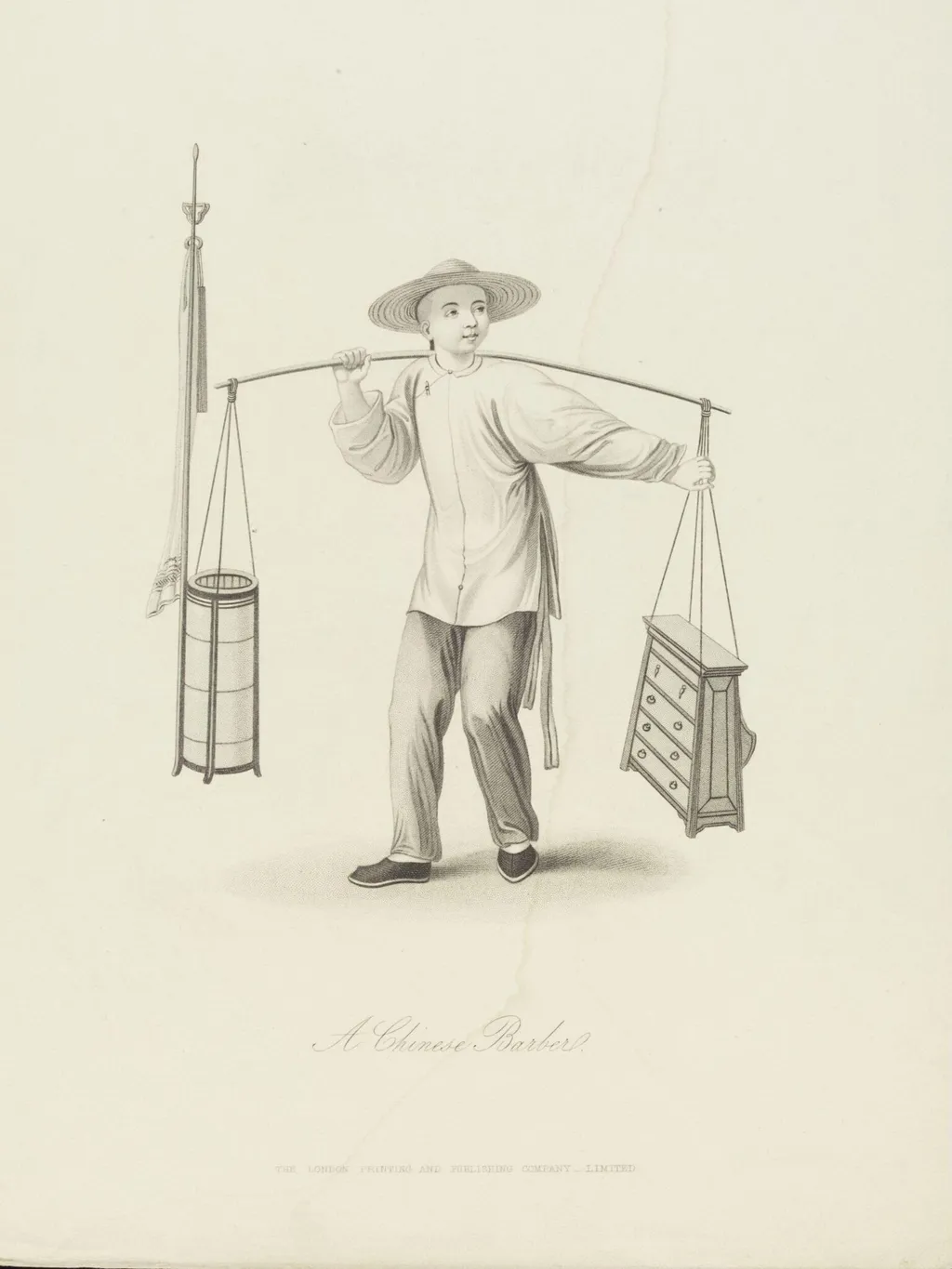 A Chinese Barber, by The London Printing and Publishing Company, ink, 1814