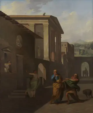 The Midwife Taking Leave of the girl from Andros. From Terence´s Andria