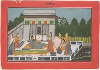 The Month of Magha (January-February), from a manuscript of the Barahmasa ("Twelve Months")