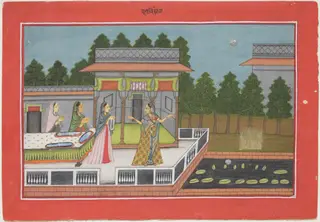 The Month of Pusa (December-January), from a manuscript of the Barahmasa ("Twelve Months")