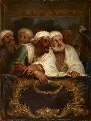 The Moroccan ambassador and his retinue at the Comédie italienne in Paris, February 1682
