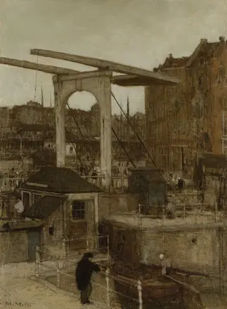 The Nieuwe Haarlemse Sluis on the Singel, Known as ‘Souvenir d’Amsterdam’, by Matthijs Maris