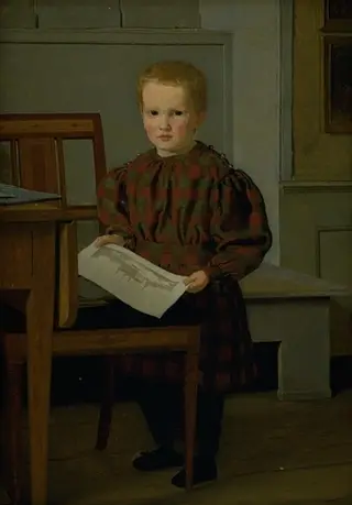 The Painter C.W. Eckersberg's Son Julius in his Fathers Studio, by Christen Købke