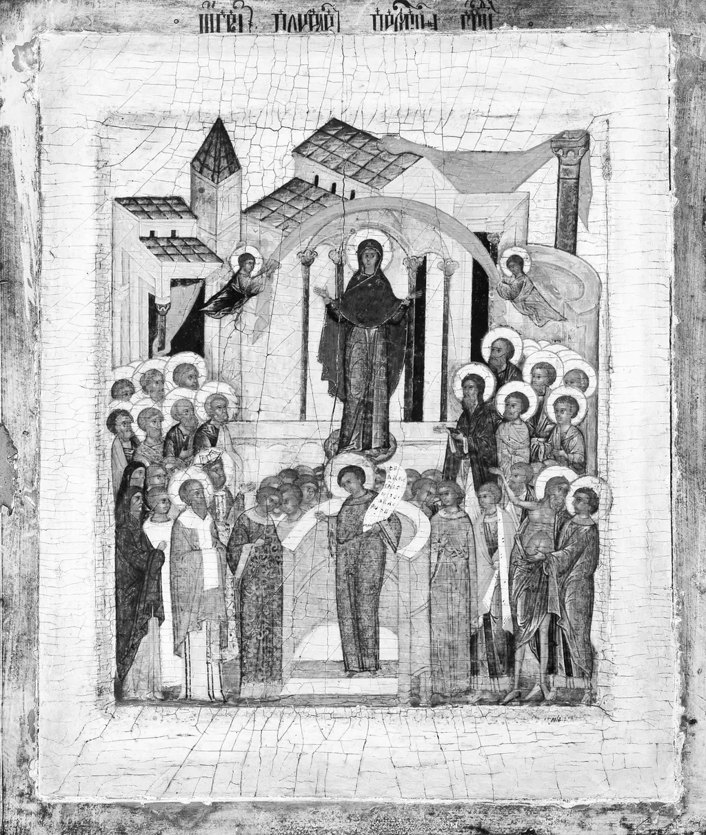 The Protection of the Mother of God, tempera, 1600