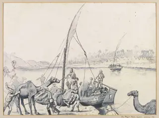 The Royal Horse Guards crossing the Nile at Handak