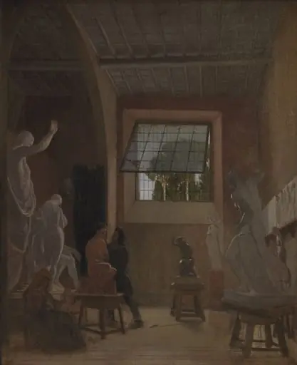 The Sculptor Jens Adolph Jerichau in his Studio in Rome