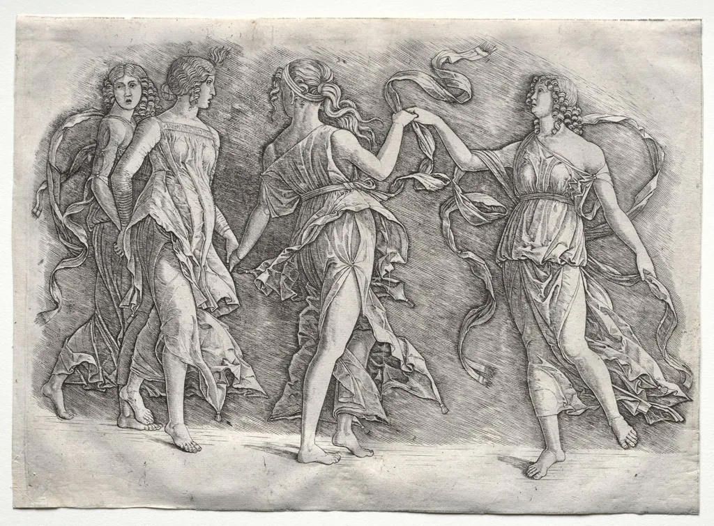Four Dancing Muses, by the so-called Premier Engraver, 1497