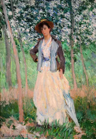 The Stroller (Suzanne Hoschedé, later Mrs. Theodore Earl Butler, 1868–1899), by Claude Monet