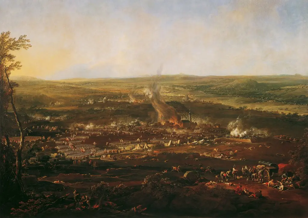 The surprise attack by the Austrians on the Prussians at Hochkirch in Saxony, 14 October 1758