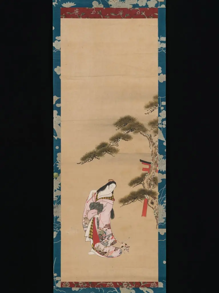 The Third Princess and a Cat, from the "New Herbs I" (Wakana I) chapter The Tale of Genji (Genji monogatari}