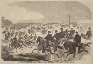 The Union Cavalry and Artillery Starting in Pursuit of the Rebels up the Yorktown Turnpike