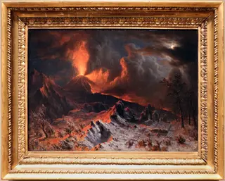 The Vesuv at night, by Albert Bierstadt
