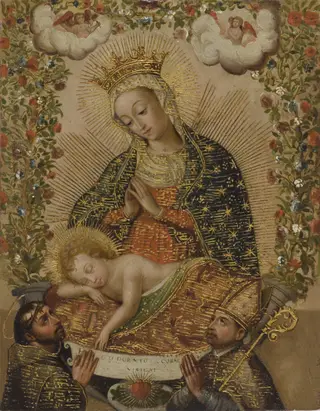 The Virgin Adoring the Christ Child with Two Saints (La Virgin adorando al Niño Jesús con dos santos)