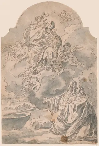 The Virgin and Child Appearing to Two Female Monastics
