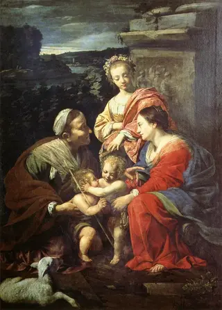 The Virgin and Child with Saint Elizabeth, Saint John the Baptist and Saint Catherine, by Simon Vouet