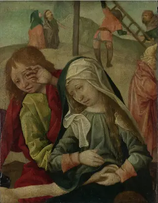 The Virgin and St John lamenting over the body of Christ