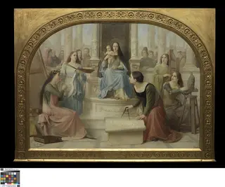 The Virgin inspires the Arts, by Edmond Van Hove