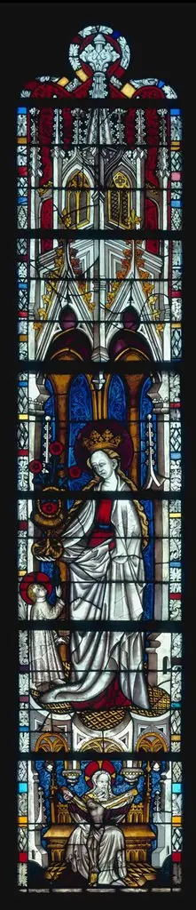 The Virgin Mary and Five Standing Saints above Predella Panels