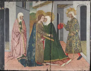 The Visitation Panel from Saint John Retable, by Domingo Ram