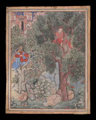 The Witch Anqarut ties Malik Iraj to a tree