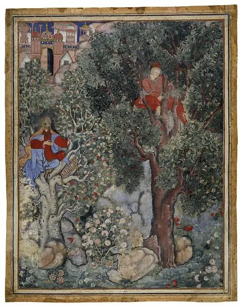 The Witch Anqarut ties Malik Iraj to a tree