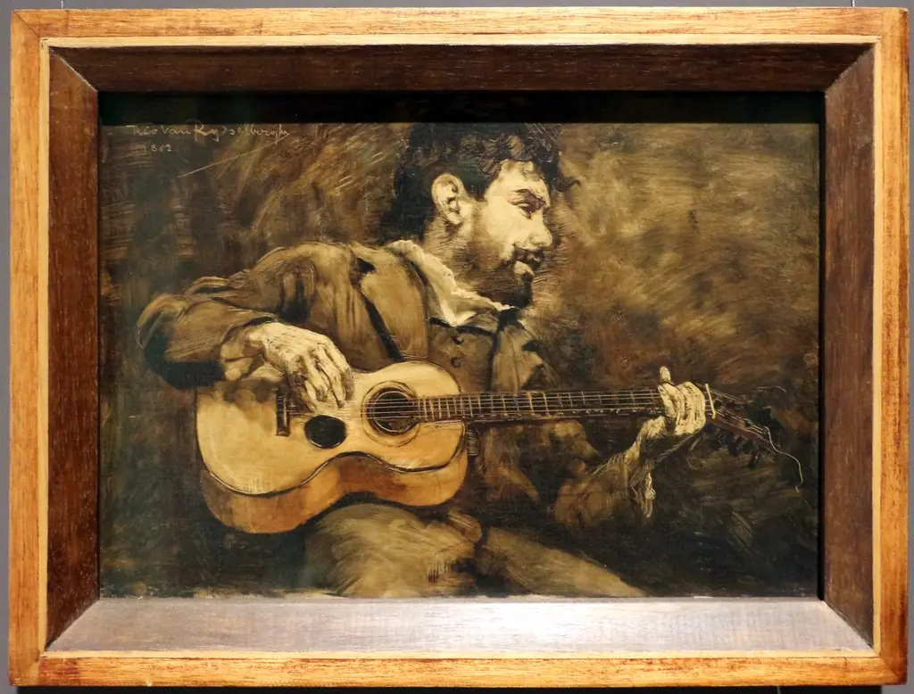Guitar player - Portrait of the Spanish painter Darío de Regoyos, by Théo van Rysselberghe