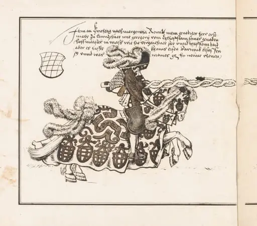 Book on Tournaments: Jouster Facing Right, by Theobald Senefelder