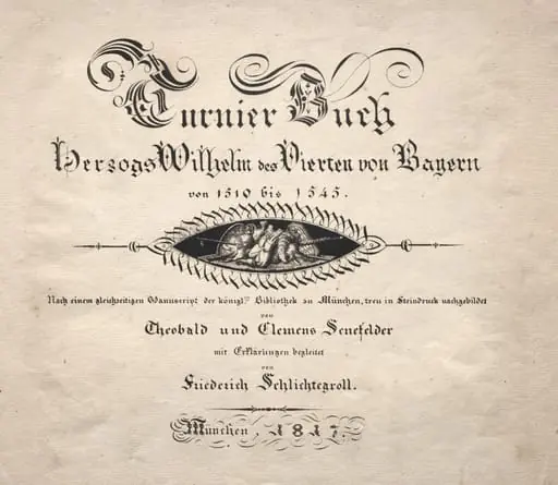 Book on Tournaments:  Title Page, by Theobald Senefelder